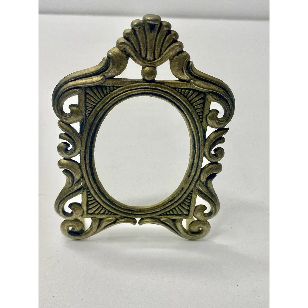 Ornate Tabletop Stand Up‎ Frame Metal Silver Pewter Tone Vintage 1980s #2